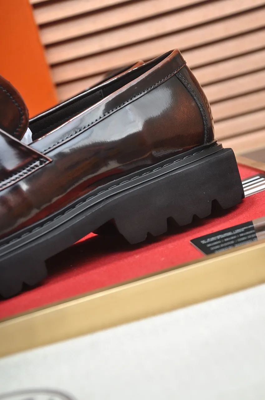 Men's men's shoes 💰720💶【[Hermes HERMES】】(High-end Niuli) New 🍀 HERMES - top version of classic casual leather shoes! Made of imported original cowhide, the inner top layer is comfortable cowhide lining! Original wear-resistant rubber foam outsole! High quality products! Code number 38-45 (45 customized)
